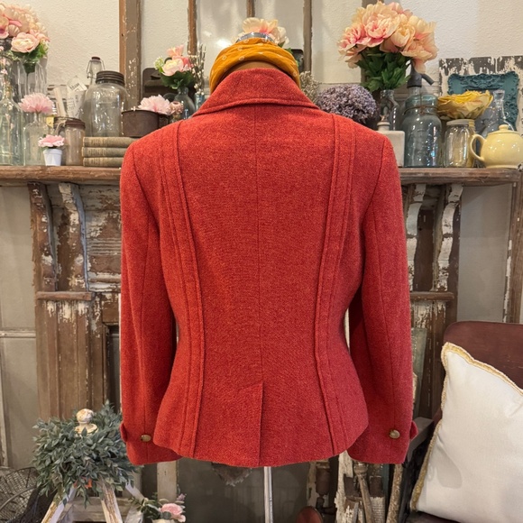 TALBOTS WOOL BLAZER | LINED | BURNT ORANGE | CLASSIC TAILORED ACADEMIA | JACKET - Picture 3 of 9